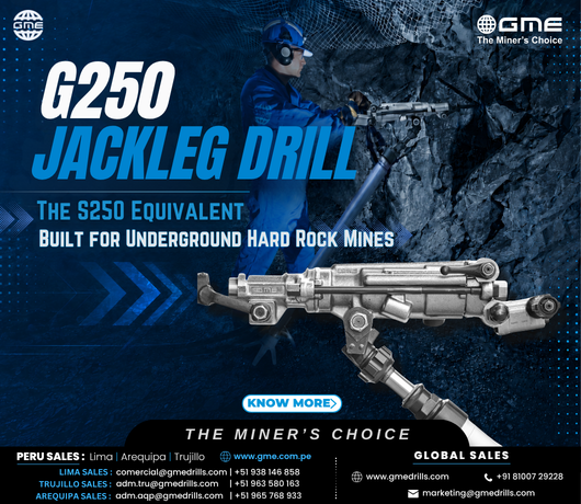 G250 Jackleg Drill: The S250 Equivalent Built for Underground Hard Rock Mines