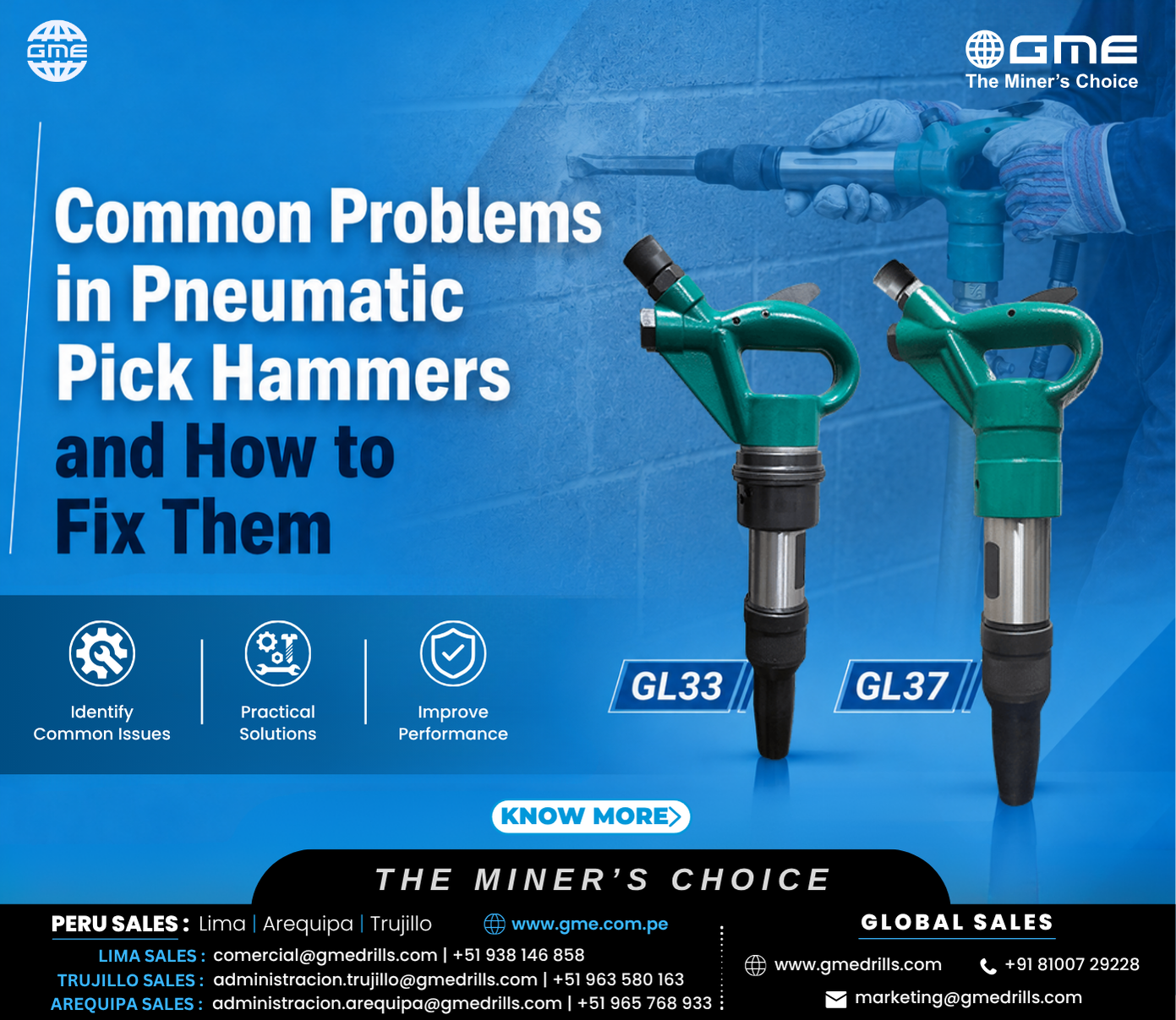 Common Problems in Pneumatic Pick Hammers and How to Fix Them